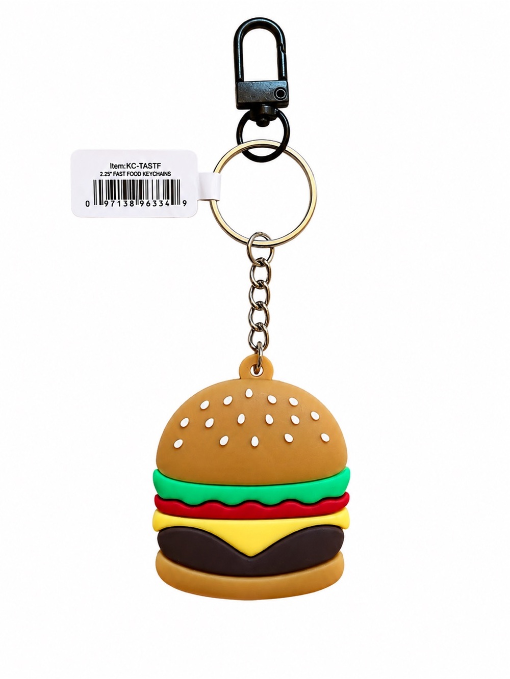Cute Kawaii Hamburger Burger Keychain Rubber Bag Charm Fast Food Novelty NWT - Picture 3 of 3